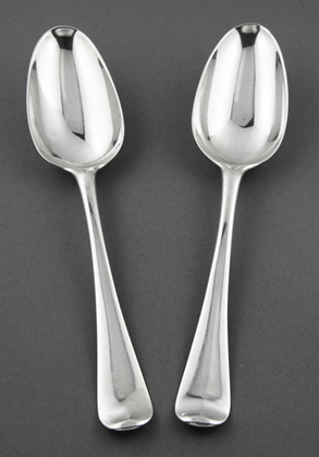 Rat Tail Hanoverian Tablespoons (Pair) - Ridge and Brooke Family Armorial